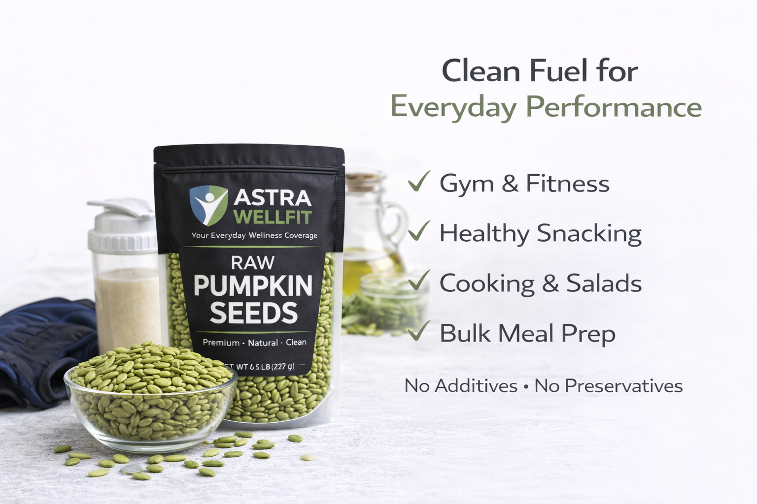 Astra WellFit Raw Pumpkin Seeds – Premium Natural Pepitas (Multiple Sizes) - Image 2