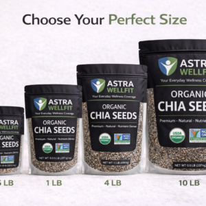Astra WellFit Organic Chia Seeds – Premium Raw Superfood (Multiple Sizes)