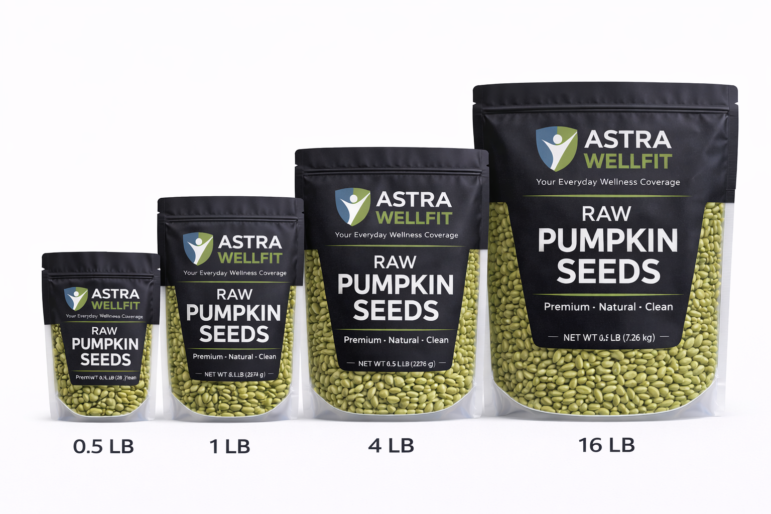Astra WellFit Raw Pumpkin Seeds – Premium Natural Pepitas (Multiple Sizes)