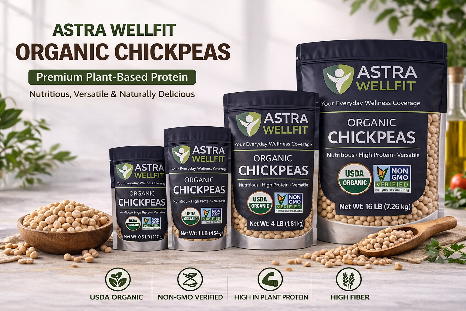 Astra WellFit Organic Chickpeas – Premium Plant-Based Protein Superfood (Multiple Sizes) - Image 2