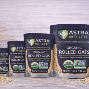 Astra WellFit Organic Rolled Oats – Premium Heart-Healthy Whole Grain (Multiple Sizes)
